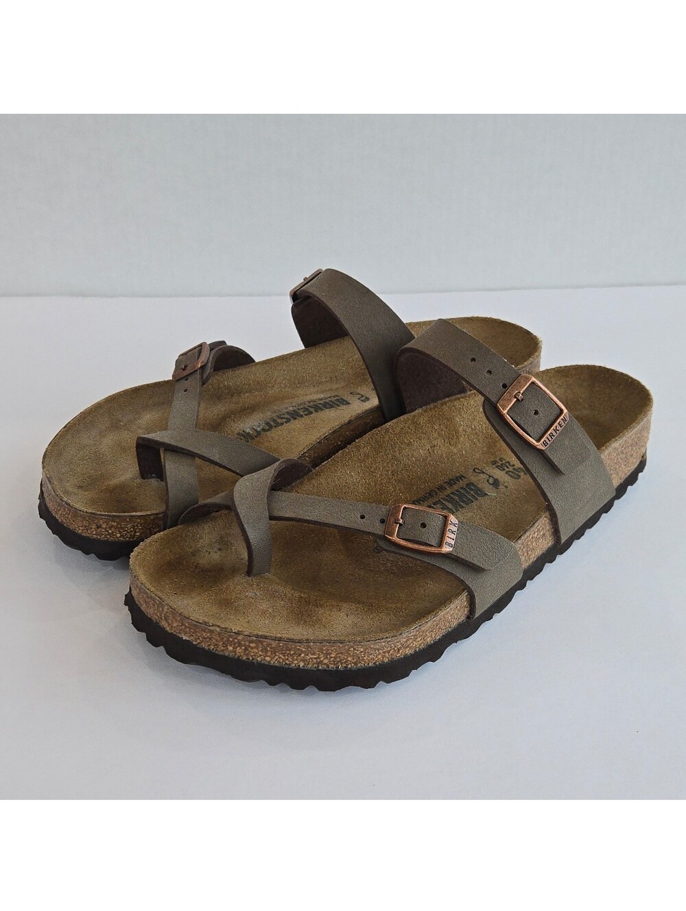 Birkenstock Mayari Stone Birkibuc Sandals EU 40 US 9–9.5 Regular Good Used